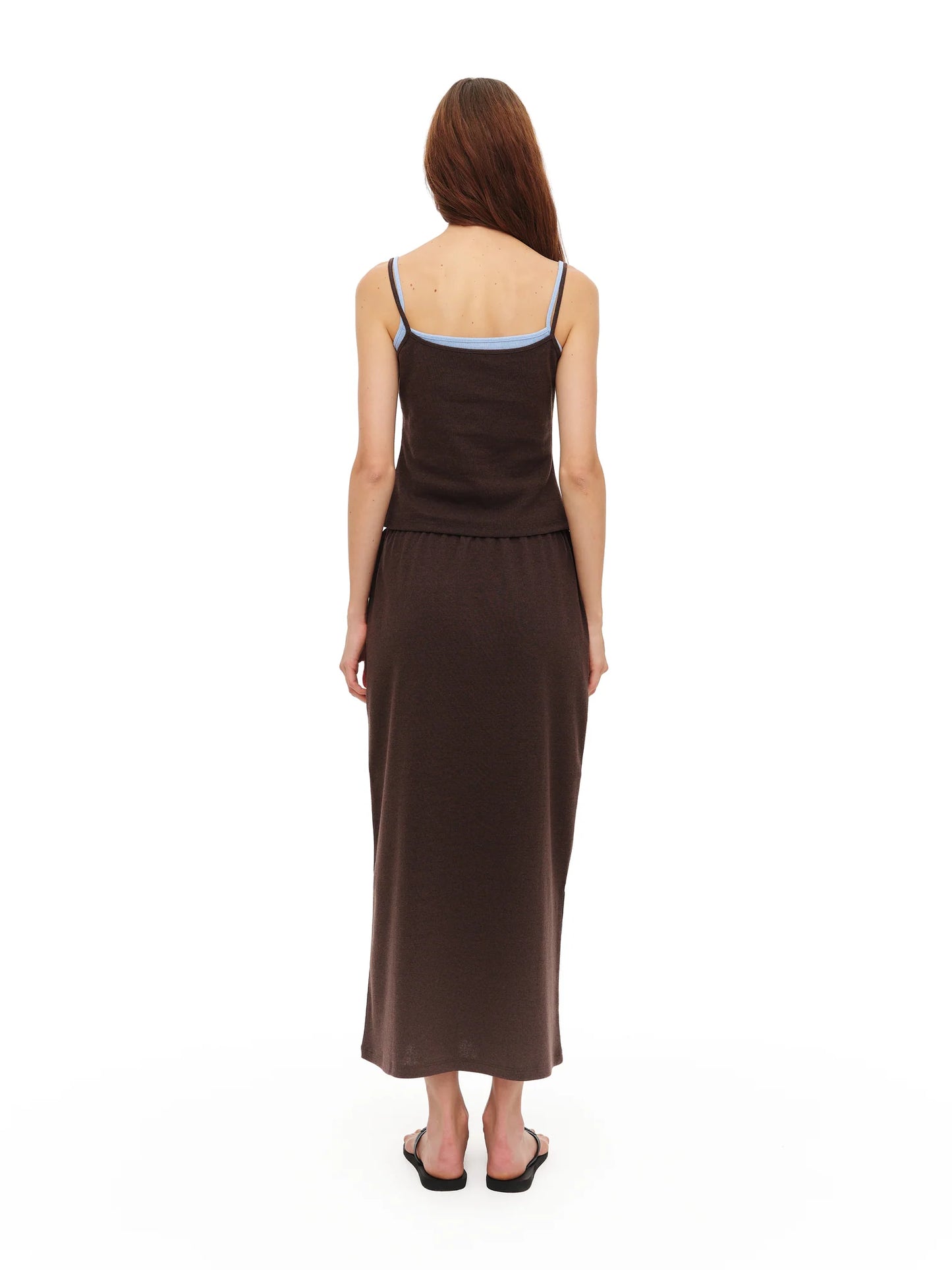 MIDI SKIRT IN BROWN