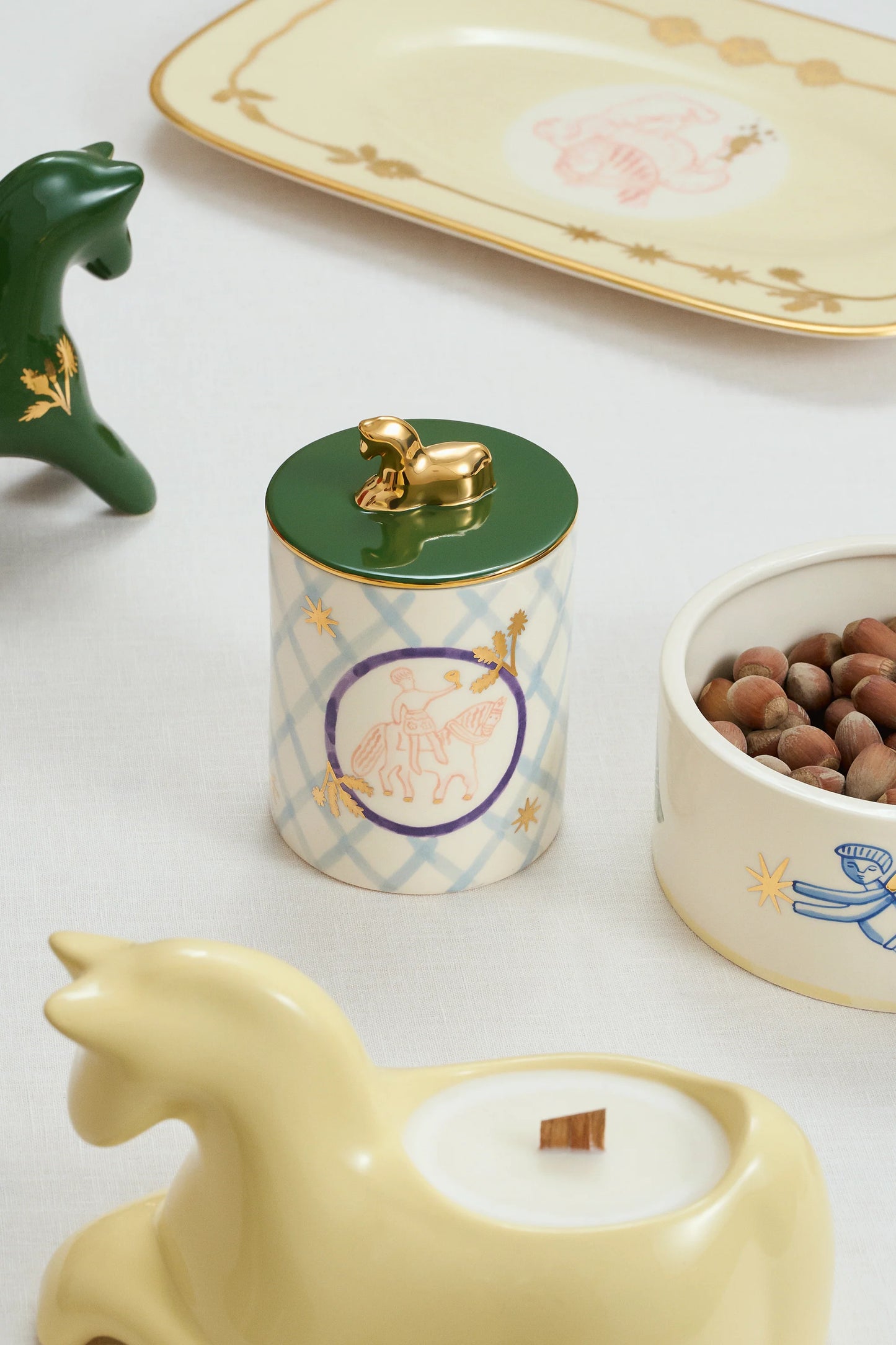 HORSEMAN SUGAR BOWL IN BLUE