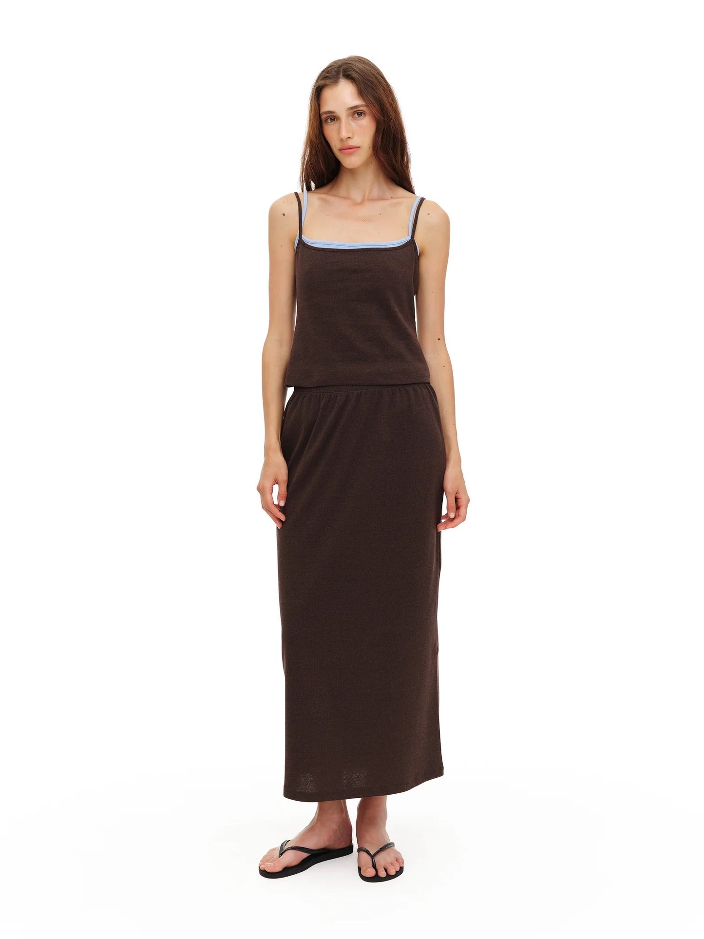 LIGHT BROWN STRAP TOP