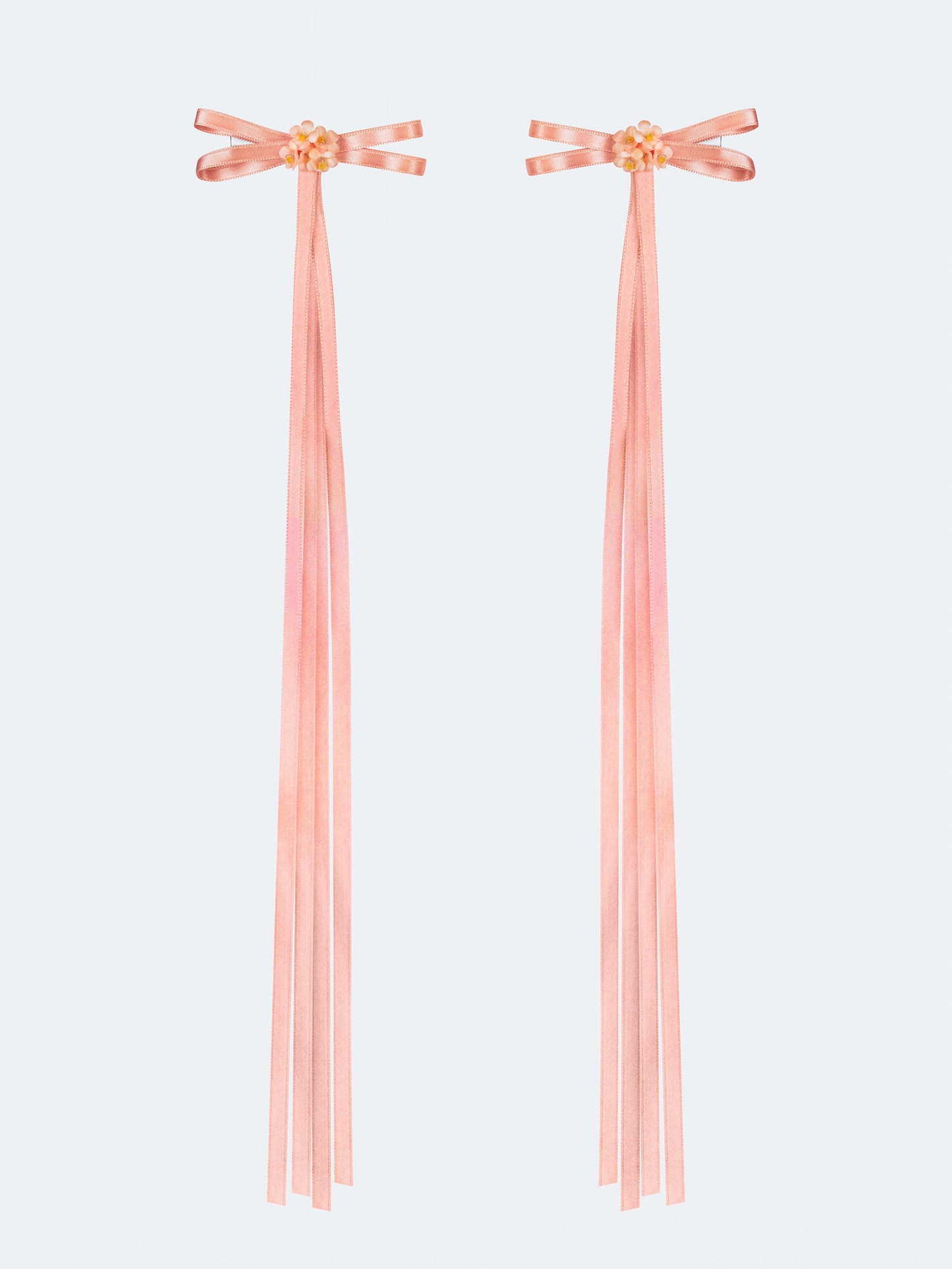 ETNODIM A PAIR OF RIBBONS-BARRETTES OF PEACH COLOR "TSARIVNA"