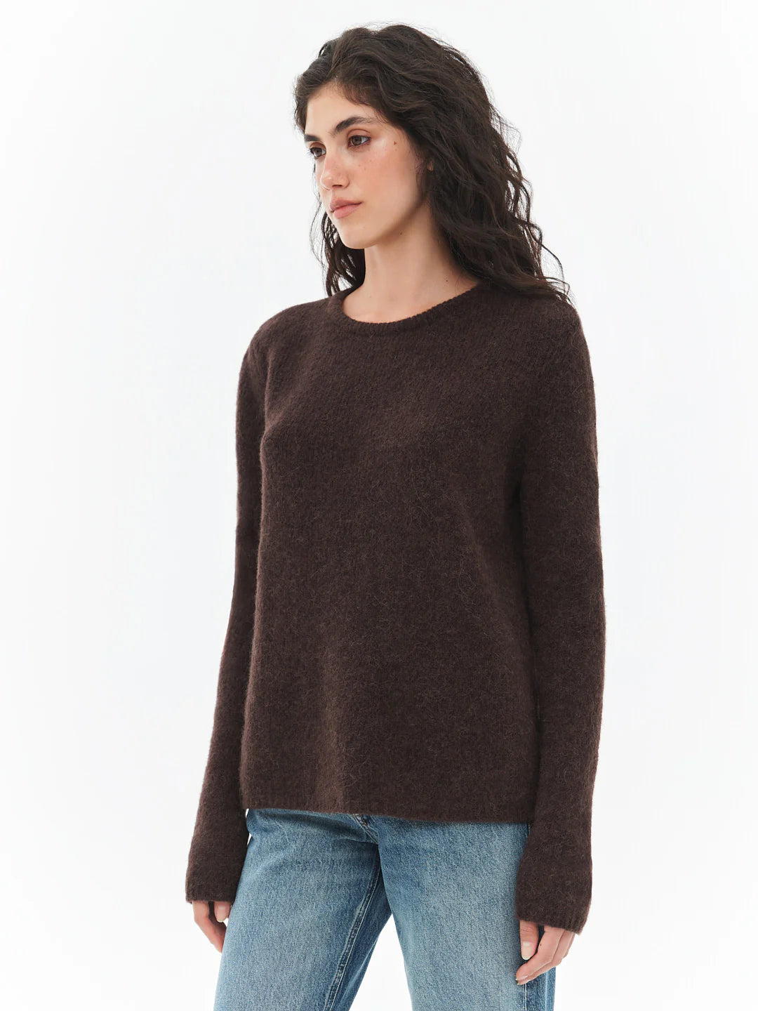 KATSURINA OVERSIZED SWEATER IN DARK BROWN