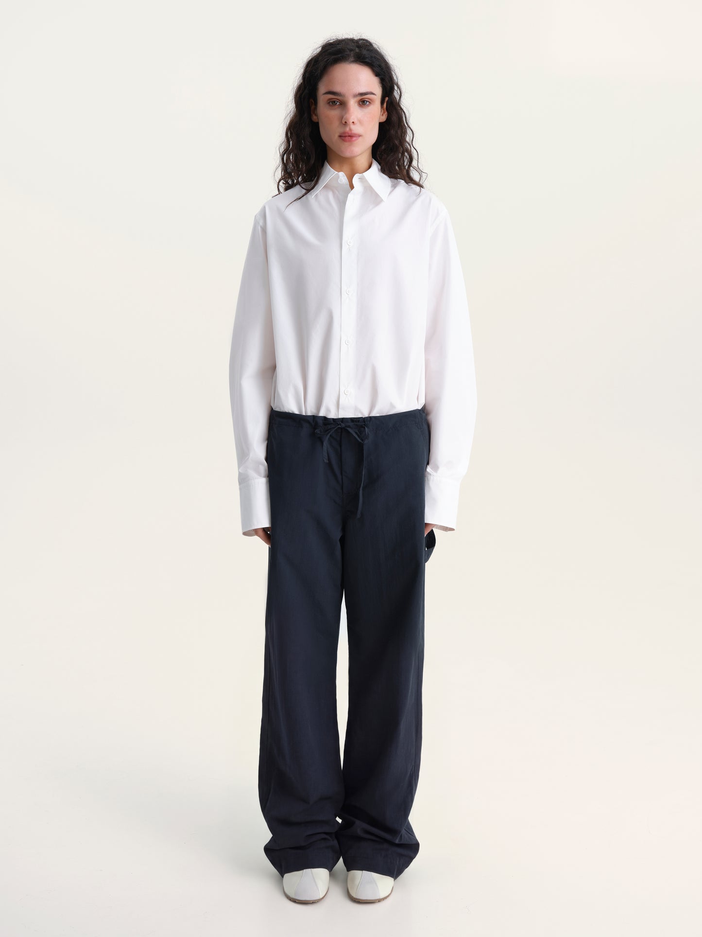CLASSIC WHITE SILK-BLEND SHIRT