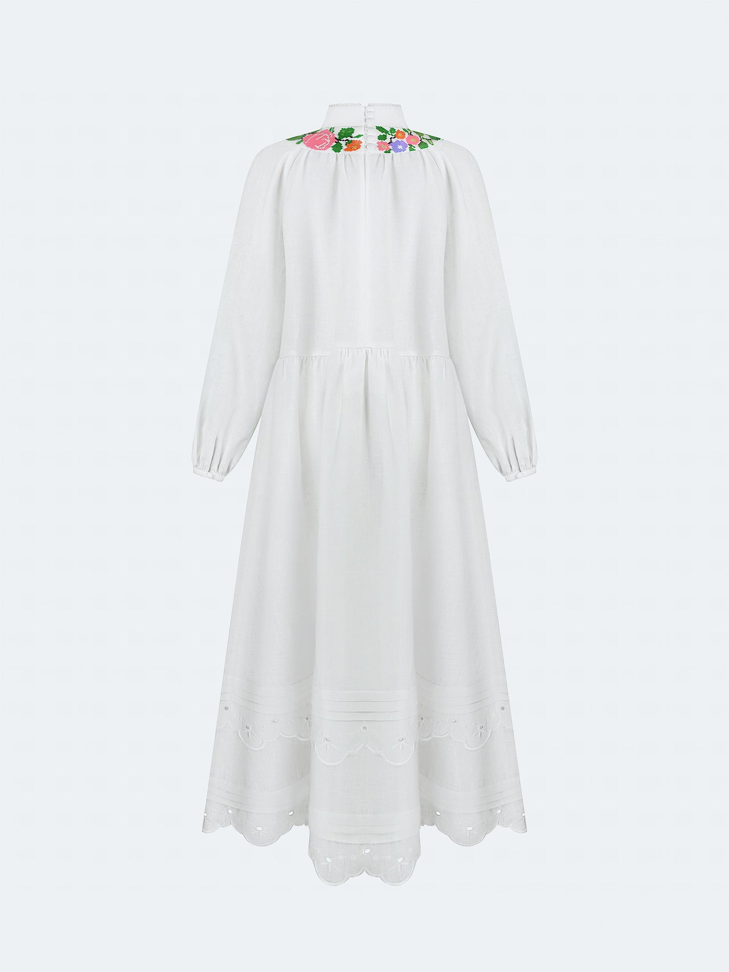 ETNODIM LONG EMBROIDED DRESS WITH FASTENING "VINOK"