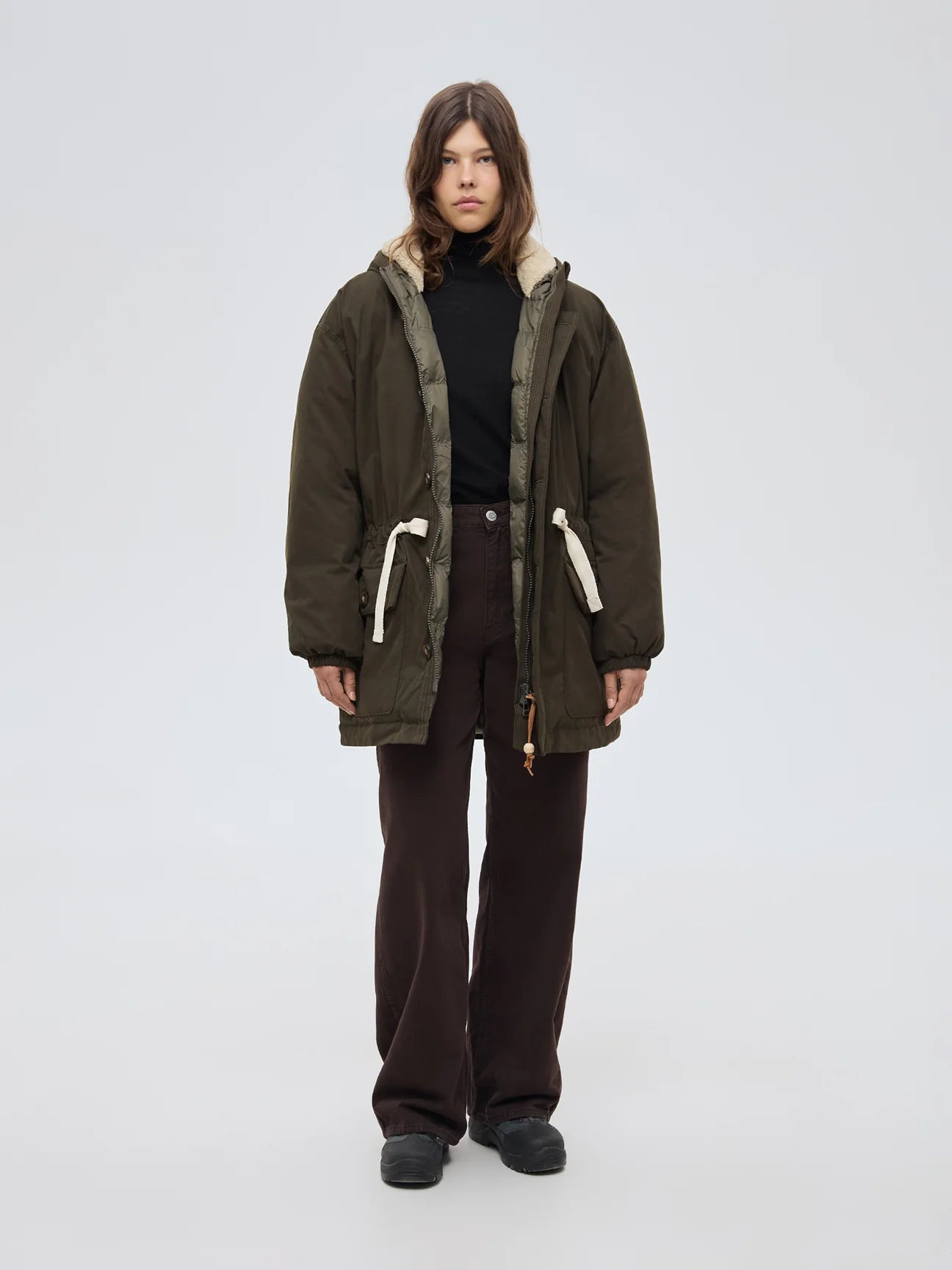 RELAXED PARKA IN KHAKI