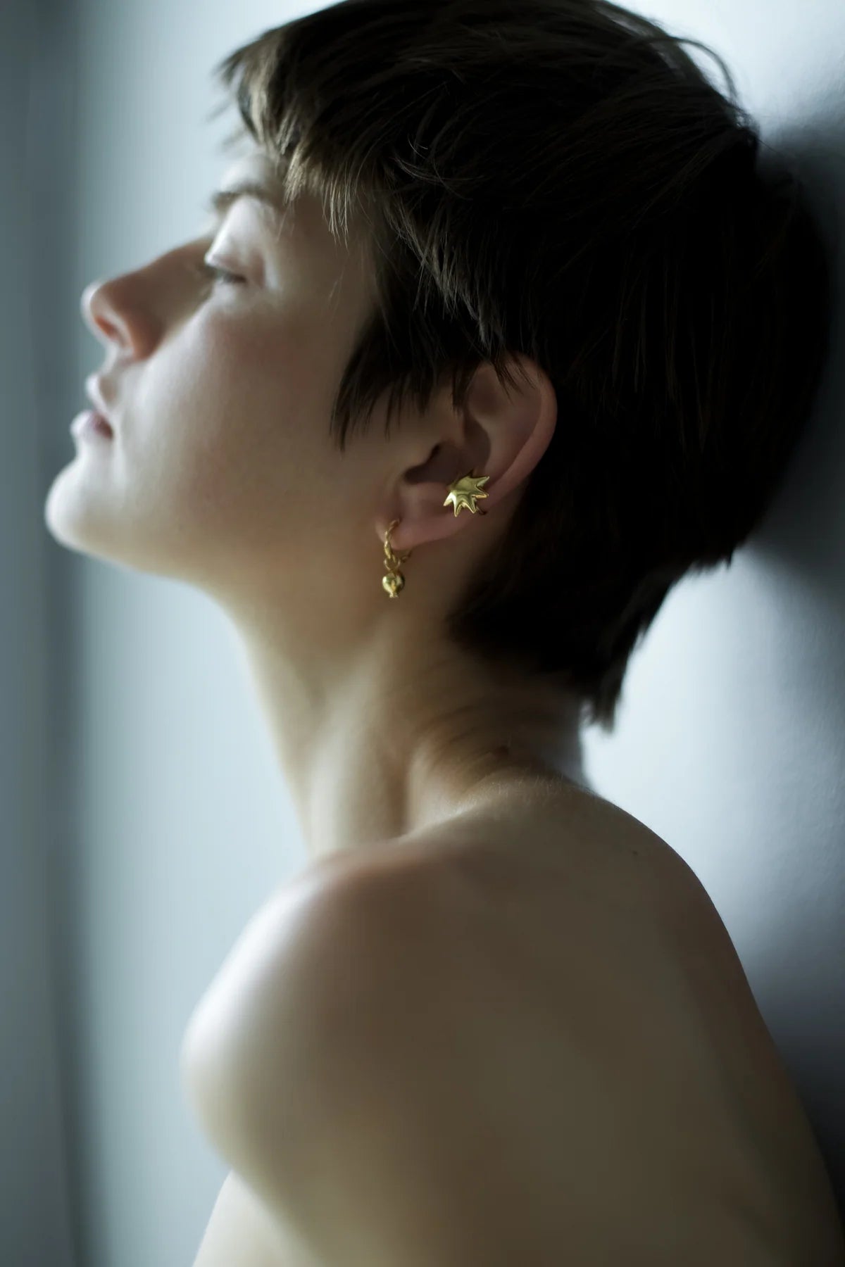 POMEGRANATE MONO EARRING GOLD
