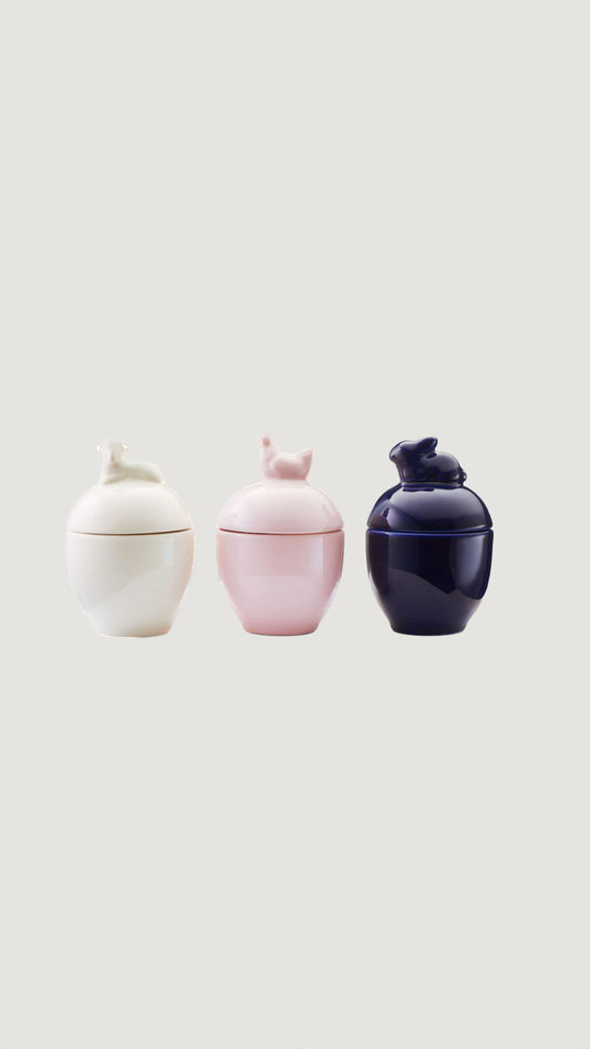 GUNIA SET OF THREE CERAMIC CANDLES
