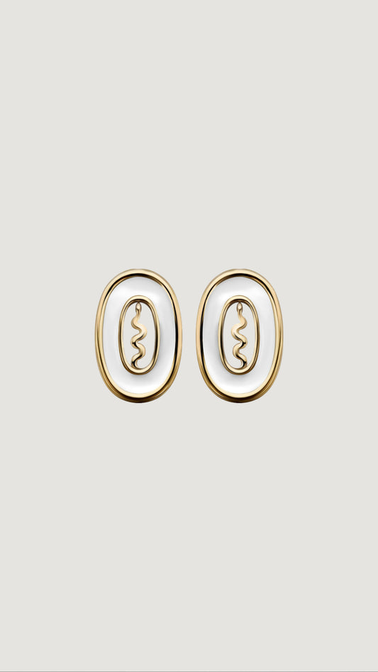 GUNIA SERPENT EARRINGS IN WHITE