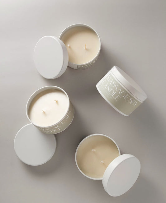 12 MONTHS MASSAGE CANDLE "SMOKED VIOLET - BLACK FIG"