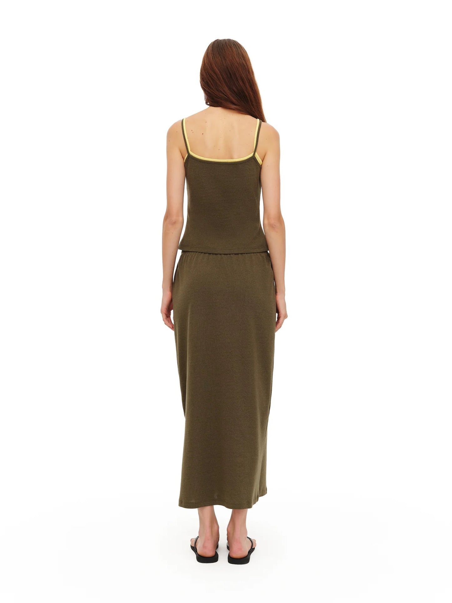 MIDI SKIRT IN KHAKI