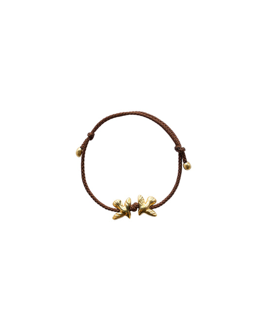 BROWN BRACELET ERA WITH TWO GILDED BIRDS