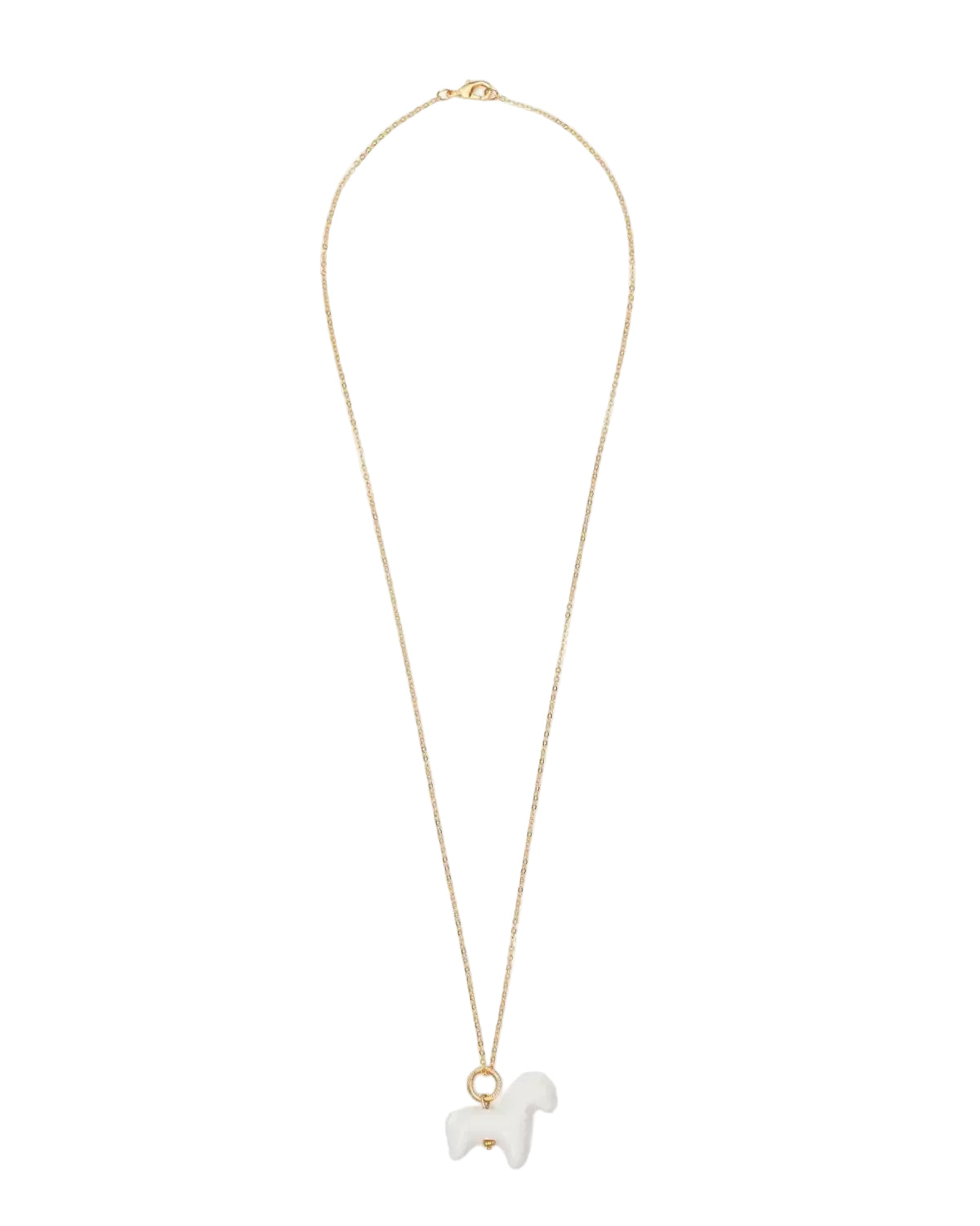 LIULI PENDANT WITH A HORSE ON A GOLD CHAIN