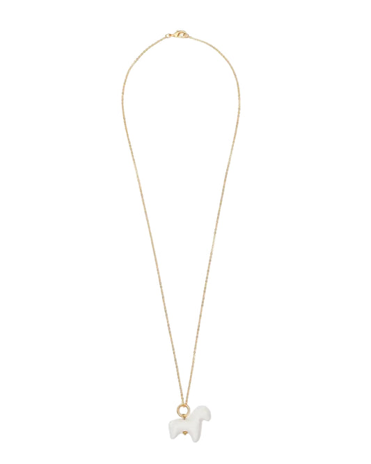 LIULI PENDANT WITH A HORSE ON A GOLD CHAIN