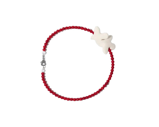NECKLACE MYRNI WITH SMALL CORALS AND TWO BIRDS
