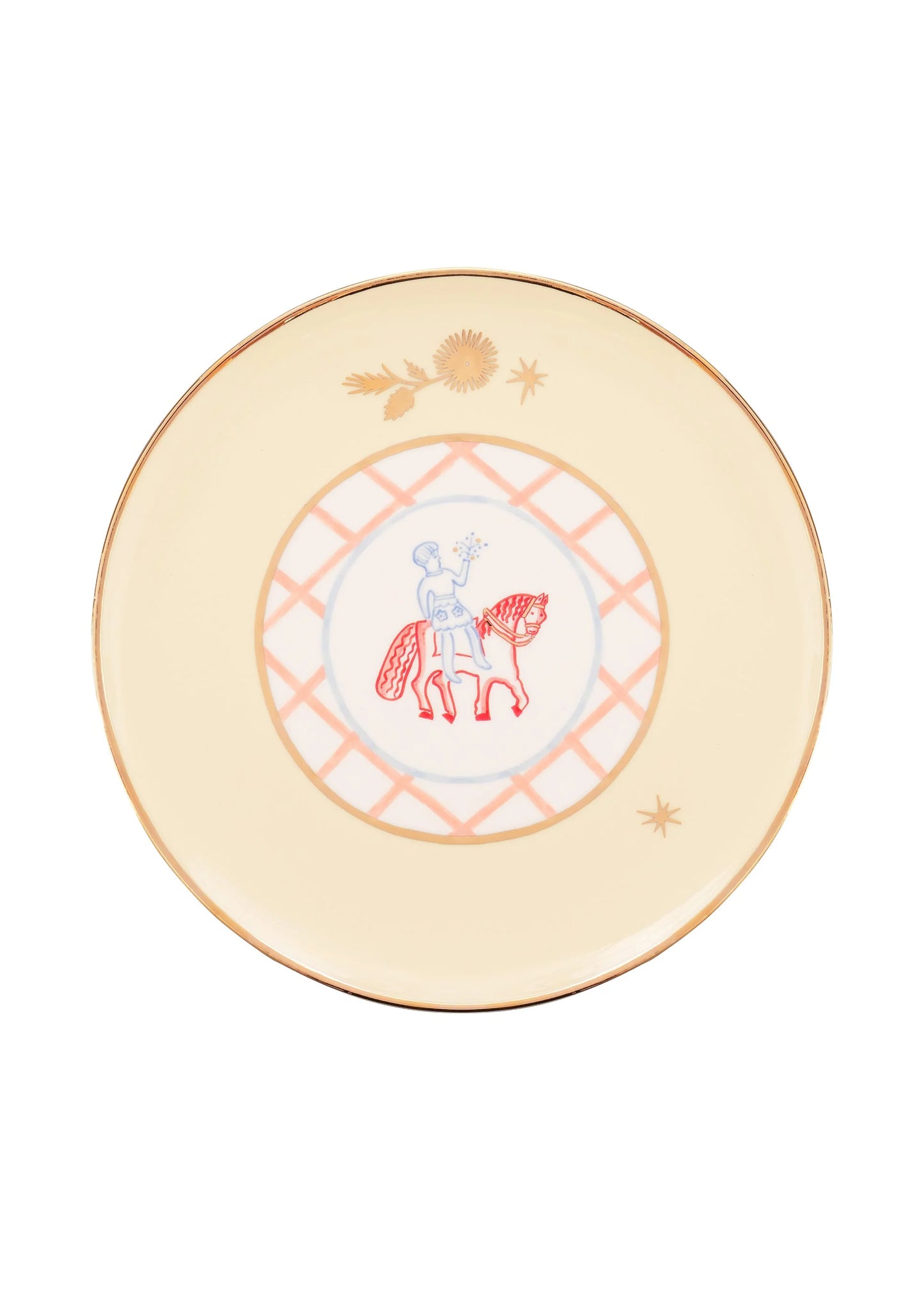 HORSEMAN PLATE WITH FLOWERS