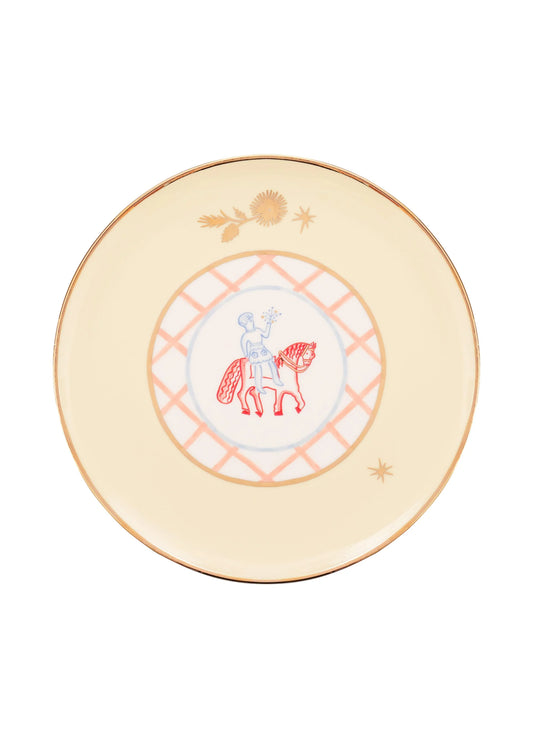 HORSEMAN PLATE WITH FLOWERS