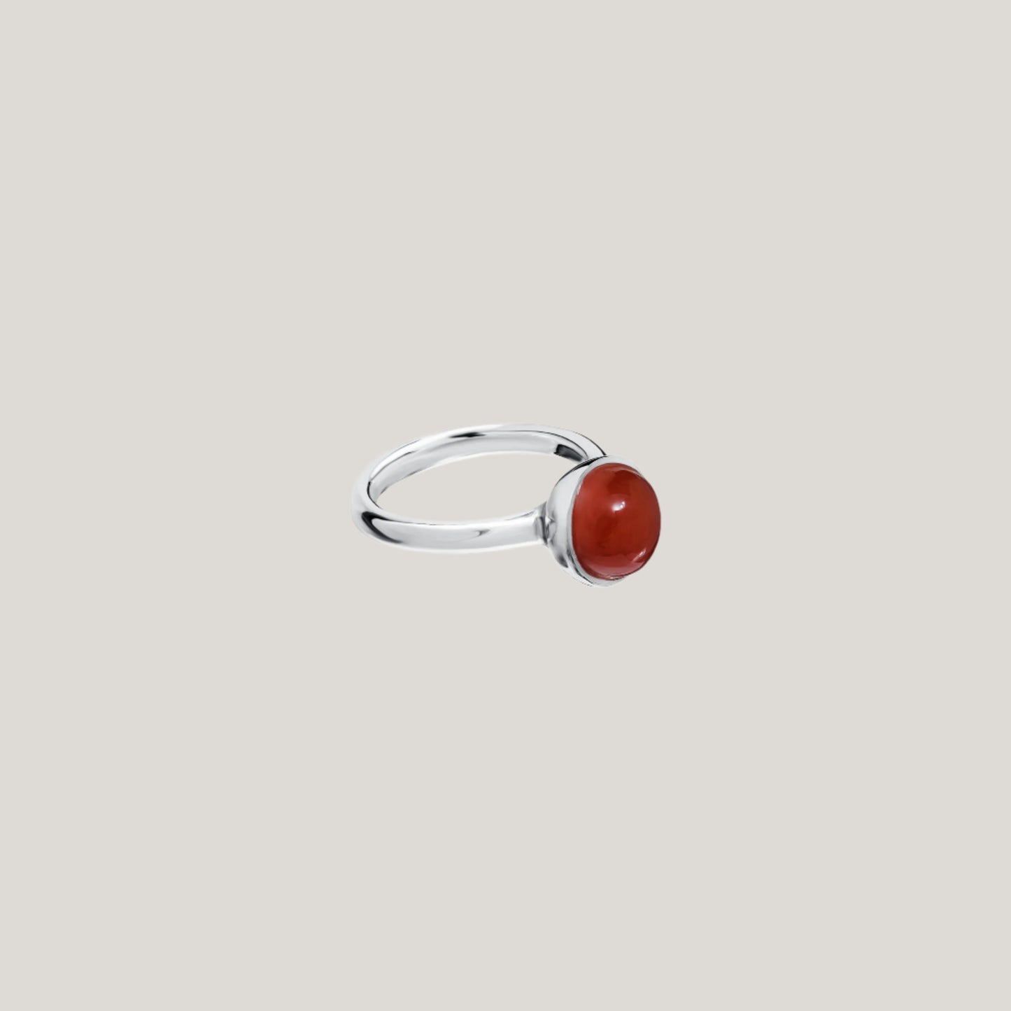 KOPI RING WITH RED STONE SILVER
