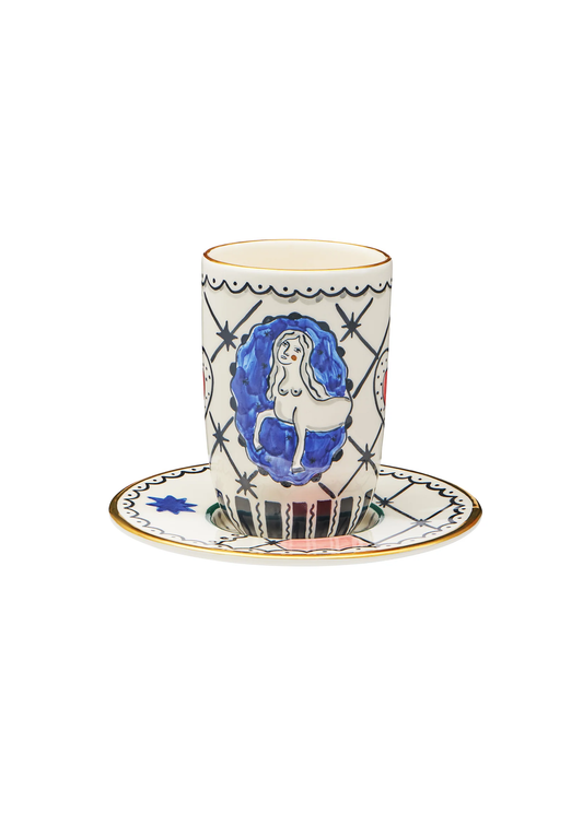 CERAMIC CUP AND SAUCER