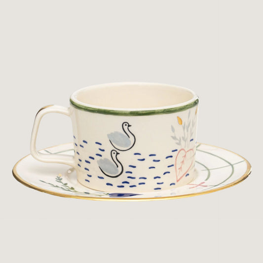 GUNIA TEA CUP AND SAUCER SET POND
