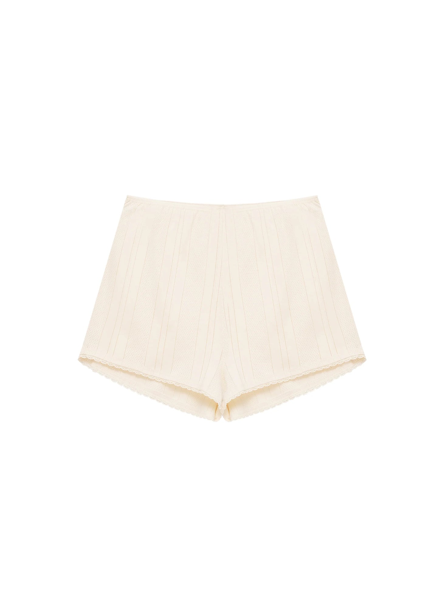 TEXTURED SHORTS IN MILK