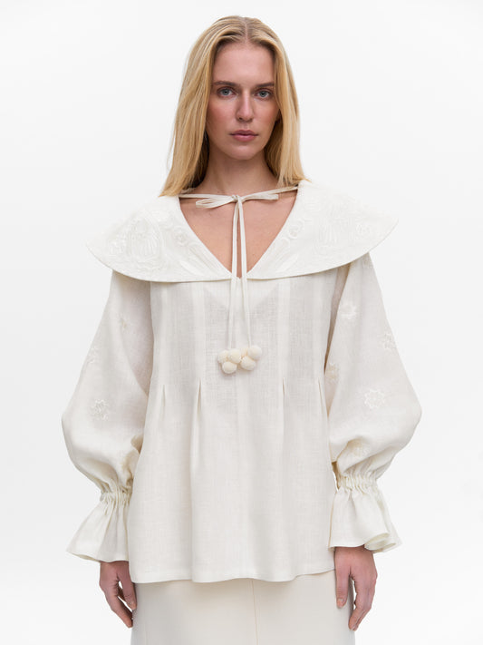 MILKY WHITE BLOUSE "LEHIT"