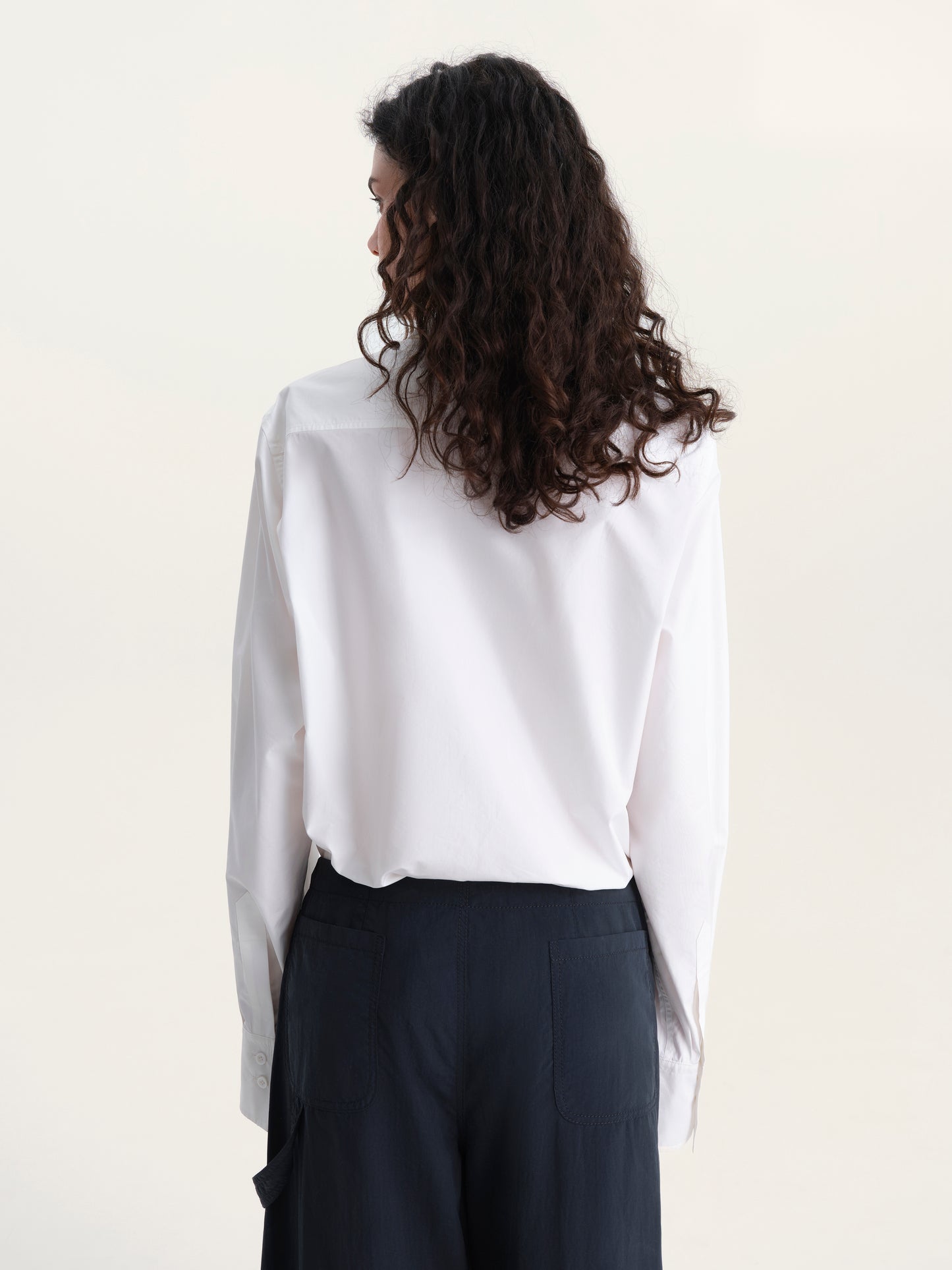 CLASSIC WHITE SILK-BLEND SHIRT