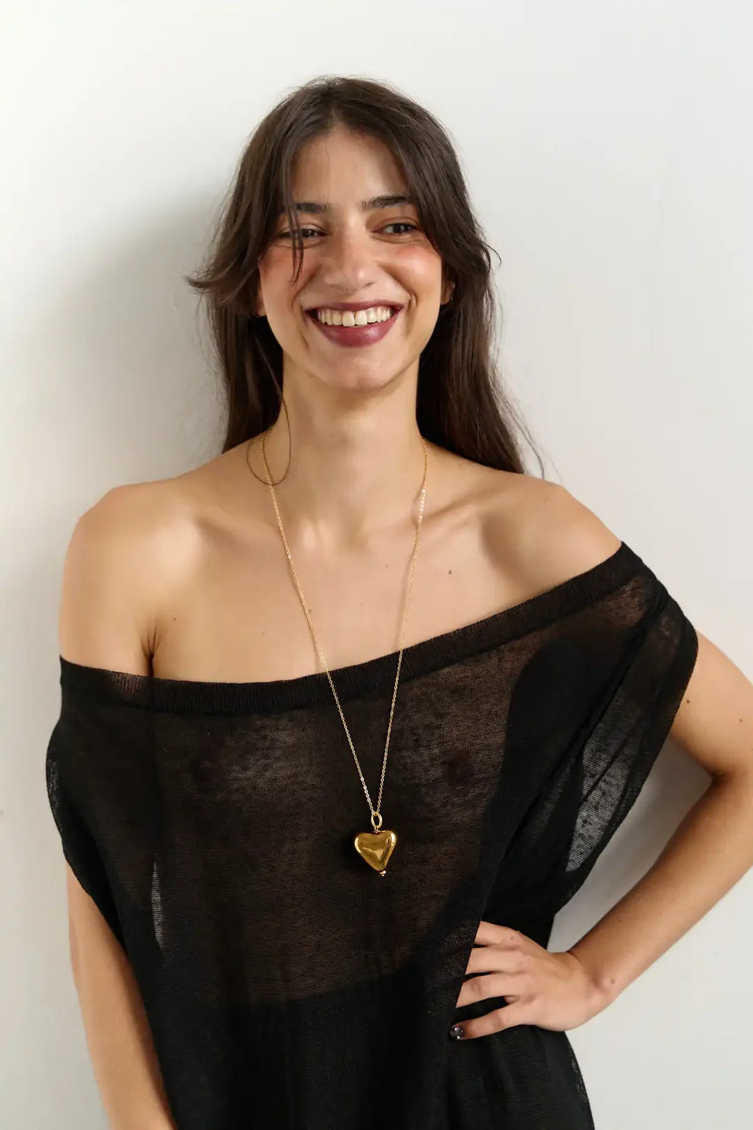 PENDANT GOLDEN HEART ON CHAIN