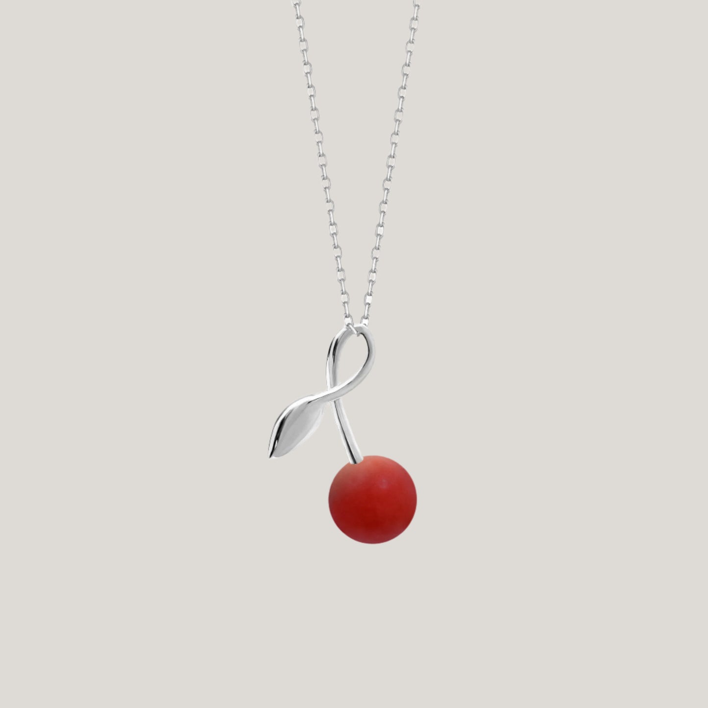 KOPI NECKLACE WITH RED STONE SILVER